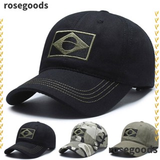 Rosegoods1 หมวกเบสบอล ลายธงบราซิล ระบายอากาศ แห้งเร็ว สําหรับผู้ชาย และผู้หญิง