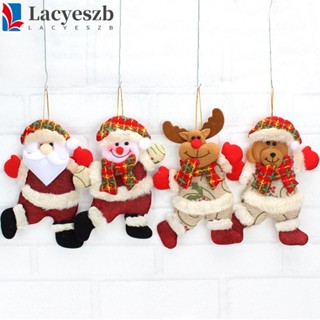 Lacyeszb จี้ตุ๊กตาซานตาคลอส สโนว์แมน หมีน่ารัก สําหรับแขวนตกแต่งคริสต์มาส