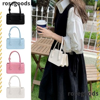 Rosegoods1 กระเป๋าถือ กระเป๋าสะพายไหล่ หนัง PU ทรงสี่เหลี่ยม ขนาดเล็ก คุณภาพสูง