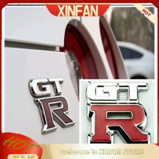 Xinfan GTR สติกเกอร์โลหะโครเมี่ยม 3D สําหรับติดตกแต่งรถยนต์