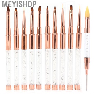 Meyishop Nail Art Brush  Soft Nylon Hair Pattern Design Rhinestone Handle  Portable Fashionable for Salon Home