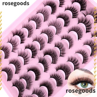 Rosegoods1 ขนตาปลอม ขนมิงค์เทียม นุ่มพิเศษ สําหรับแต่งหน้า 20 คู่