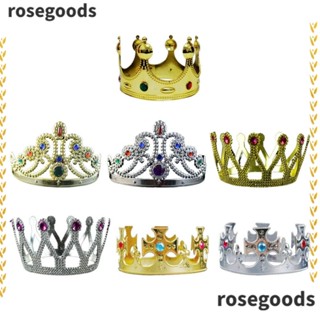 Rosegoods1 กิ๊บติดผม รูปมงกุฎราชา ประดับเพชร สําหรับปาร์ตี้ฮาโลวีน