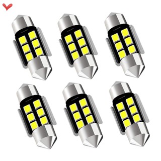 Festoon หลอดไฟซีนอน LED 6000K 6SMD สว่างมาก สีขาว สําหรับติดตกแต่งภายในประตูบ้าน OYTH