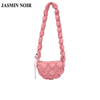 Jasmin NOIR กระเป๋าสะพายไหล่ กระเป๋าถือ ผ้าไนล่อน ลายสก๊อต ขนาดเล็ก สําหรับสตรี