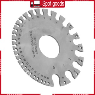 Xi แผ่นวัดความหนาสายไฟ สเตนเลส ทรงกลม 0-36 AWG SWG