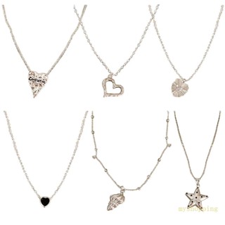 Ivy Star Conch Love Heart Charm สร้อยคอโซ่ สําหรับผู้หญิง เด็กผู้หญิง เครื่องประดับงานแต่งงาน