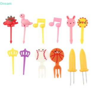 &lt;Dream&gt; ส้อมจิ้มผลไม้ พลาสติก ลายการ์ตูนสัตว์ 6 8 10 12 ชิ้น ลดราคา