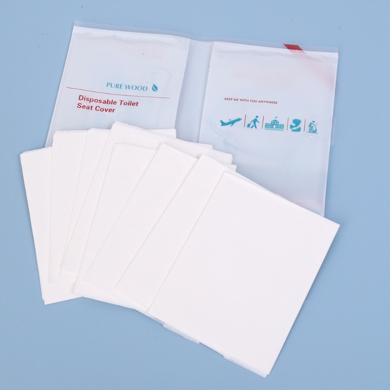 10 ชิ้น ที่ละลายน้ําได้ กระดาษรองนั่งชักโครก แบบใช้แล้วทิ้ง / ฝารองนั่งชักโครก แบบพกพา / เบาะรองนั่งชักโครก ป้องกันการเปรอะ - รูปที่ 4