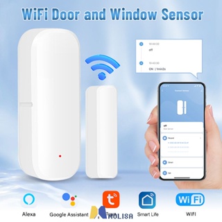 ขนาดเล็ก Tuya Smart Door Window Wifi Sensor เปิด/ตรวจจับปิด Alexa Google Home MOLISA