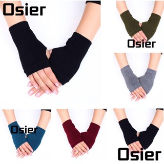 Osier1 ถุงมือผ้าขนสัตว์ถัก แบบพกพา ให้ความอบอุ่น แฟชั่นฤดูใบไม้ร่วง ฤดูหนาว