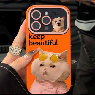 เคสโทรศัพท์มือถือ ยางนิ่ม ลายแมวหน้ากากหน้าต่าง ขนาดใหญ่ สําหรับ Apple Iphone 14promax 11 12 13 EPFH
