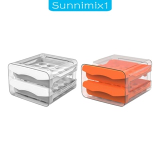 [Sunnimix1] กล่องเก็บไข่ 2 ชั้น วางซ้อนกันได้ ใช้ซ้ําได้ สําหรับตู้เย็น