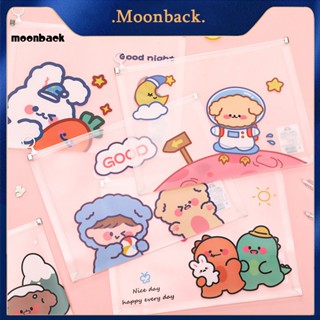 &lt;moonback&gt; กระเป๋าเอกสาร PP มีซิป ขนาด A4 อเนกประสงค์ ลายการ์ตูนสัตว์ สําหรับนักเรียน