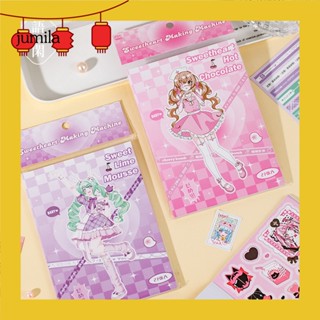 [JU] สติกเกอร์ใส พิมพ์ลาย Kawaii สไตล์ญี่ปุ่น สําหรับตกแต่งหนังสือ Diy