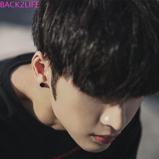 Back2life ต่างหูสตั๊ดอาเกต สีดํา บุคลิกภาพ เรียบง่าย พังก์ ผู้ชาย ผู้หญิง ฮิปฮอป ต่างหู สําหรับผู้ชาย