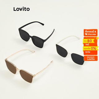 Lovito แว่นตากันแดด ลําลอง คลาสสิก โอเวอร์ไซซ์ L23LD322 (สีดํา/กาแฟ/สีขาว)