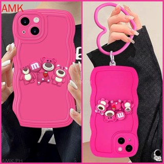 Amk เคสโทรศัพท์มือถือแบบใส กันกระแทก กันรอยกล้อง ลายหมีสตรอเบอร์รี่น่ารัก 3D สําหรับ Xiaomi mi 11 lite poco X4 X3 GT M3 M4 F5 pro F4 F3 redmi note 11 11t 12 8 7 pro plus 5g CRSDBL