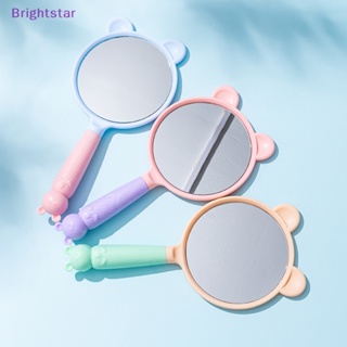 Brightstar ใหม่ กระจกแต่งหน้า ทรงกลม พร้อมที่จับ รูปแมว สําหรับโต๊ะเครื่องแป้ง