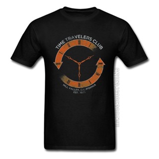 เสื้อยืดคอกลม ผ้าฝ้าย พิมพ์ลาย Time Traveller Machine สไตล์ยุโรป สําหรับผู้ชาย