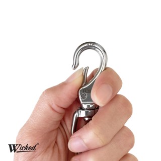 อุปกรณ์ว่ายน้ำ  เล่นน้ำ Wicked Swivel Snap Hook ตะขอเกี่ยว สแตนเลส 316 ขนาด 4” (M6) พร้อมข้อต่อโซ่สแตนเลส 316 ขนาด M6