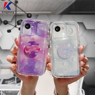 Pop socket Case Realme C30 C30S C33 C21 C31 C35 C25 C11 2021 C21Y C15 C20 C3 C12 C2 C25S 10 5S 5 5i 9i C17 7i C1 C25Y C2 C3i 6i C20A  Narzo 20 10 10A 20A 30A 50A 50i Prime A7 A5S A15 A16 A17 A53 A53S A57 A77 กำกับคู่สีม่วงเปลือกถุงลมอ่อน