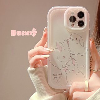 Phjm2 เคสโทรศัพท์มือถือ ซิลิโคน ลายกระต่ายน่ารัก สีชมพู สําหรับ Iphone 14 12 13pro max 14pm 11 12 13