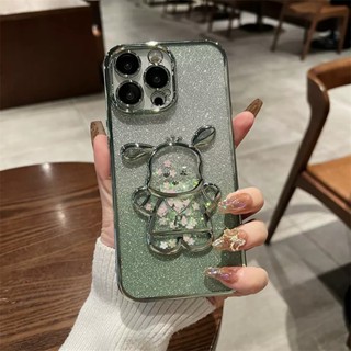 เคสโทรศัพท์มือถือแบบใส กันกระแทก มีทรายไหล แต่งกลิตเตอร์ไล่โทนสี หรูหรา สําหรับ iPhone 12 13 Pro 14 Pro Max