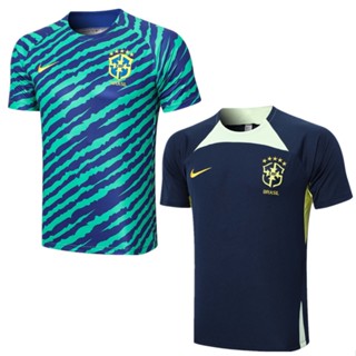 เสื้อกีฬาแขนสั้น ลายทีมชาติฟุตบอล Brazil Training Jersey 22-23 ชุดเยือน สําหรับผู้ชาย