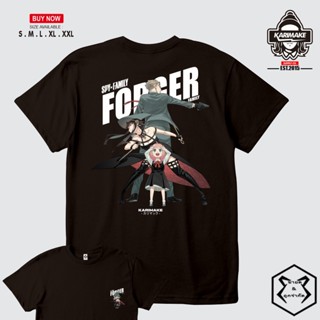 เสื้อยืดลายการ์ตูน SPY X FAMILY FORGER FAMILY V2เสื้อยืดคอกลมพิมพ์ลาย T-Shirt