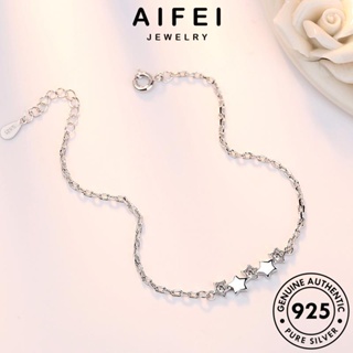 AIFEI JEWELRY ผู้หญิง กำไล กำไลข้อมือ เงิน เครื่องประดับ แฟชั่น ต้นฉบับ เครื่องประดับ เกาหลี ดาวห้าแฉกบุคลิกภาพ Silver แท้ มอยส์ซาไนท์ไดมอนด์ 925 ผู้หญิง B18