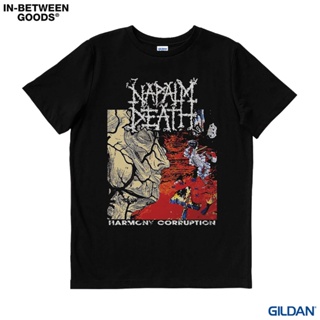 T-shirt เสื้อยืด NAPALM DEATH HARMONY CORRUPTION | เสื้อยืด พิมพ์ลายวงดนตรี | Gildan S-5XL