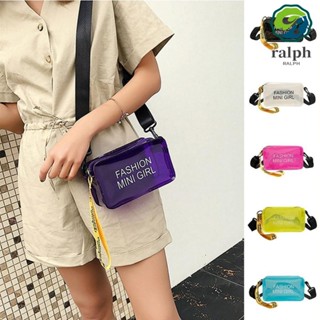 Ralph กระเป๋าสะพายไหล่กระเป๋าถือแฟชั่นสําหรับสตรี Pvc สีใส Crossbody Messenger หลากสีสัน