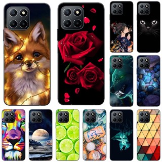 เคสโทรศัพท์มือถือ TPU แบบนิ่ม พิมพ์ลายแมว และดอกไม้น่ารัก สําหรับ Honor X8 5G X6