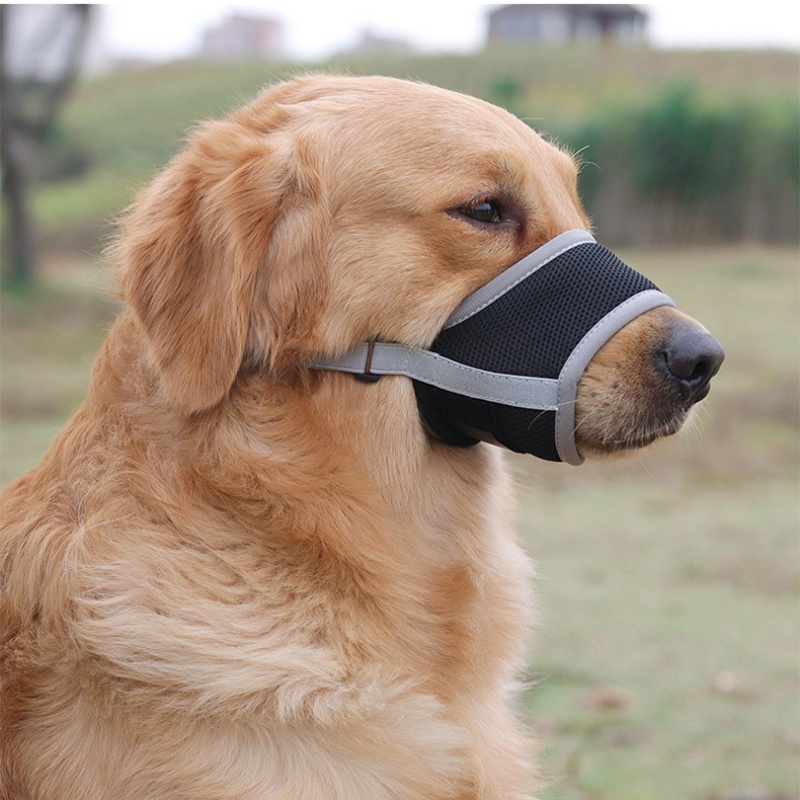 ตะกร้อครอบปาก ผ้าตาข่าย ระบายอากาศ ป้องกันการเห่า สําหรับสัตว์เลี้ยง สุนัข