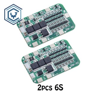 ชุดโมดูลแบตเตอรี่ลิเธียมไอออน 6 18650 6S 15A 24V PCB BMS DIY 2 ชิ้น