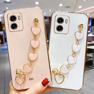 New Casing เคส VIVO IQOO Z7 5G / IQOO Z7X 5G Y55+ Plus 5G Phone Case Straight Edge with Love Bracelet All Inclusive Soft Case VIVO IQOOZ7X 5G Back Cover เคสโทรศัพท