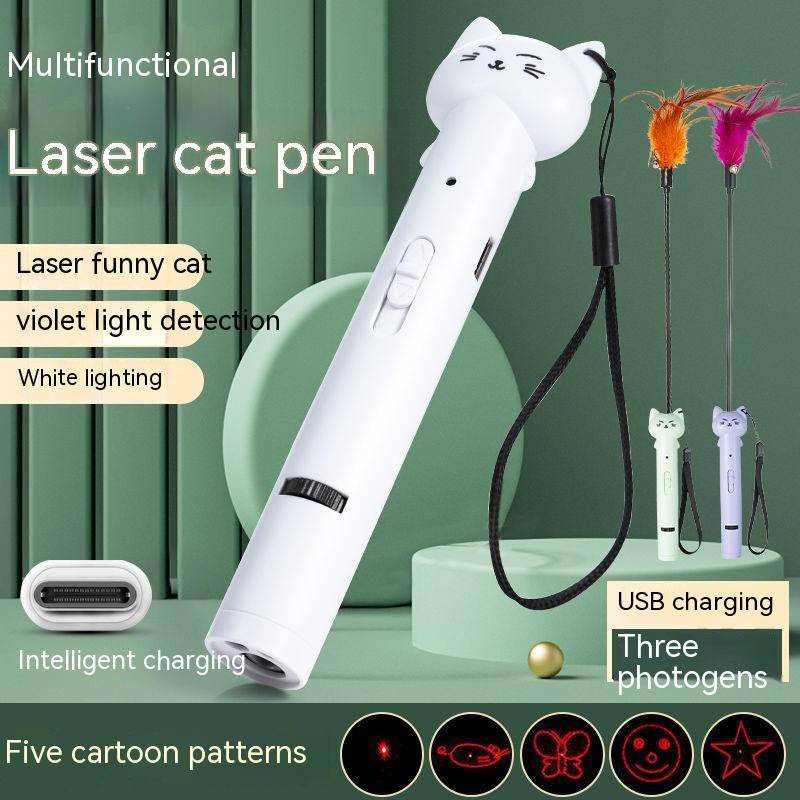 （จัดส่งในวันเดียวกัน）ปากกาเลเซอร์อินฟราเรด ชาร์จ USB สําหรับสัตว์เลี้ยง แมว