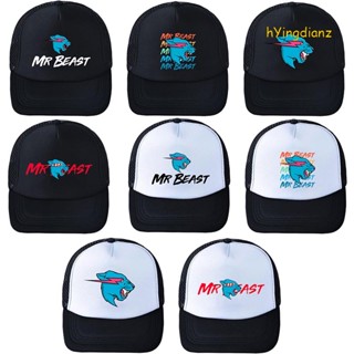 Hyingdianz หมวกเบสบอล ลายการ์ตูน Mr Beast สีดํา และสีขาว