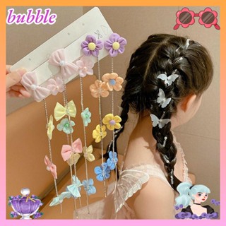 BUBBLE 2PCS Braided Hair Chain Bowknot Elegant Hair Accessories Color Flower Princess Headwear Hair Band