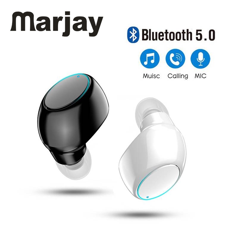 Marjay ชุดหูฟังสเตอริโอเล่นเกม บลูทูธ 5.0 พร้อมไมโครโฟนไร้สาย แฮนด์ฟรี หูเดี่ยว