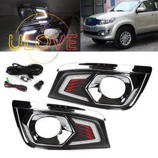 ไฟตัดหมอกเดย์ไลท์ LED DRL พร้อมสวิตช์สายไฟ สําหรับ Toyota Fortuner 2012 2013 2014 1 คู่