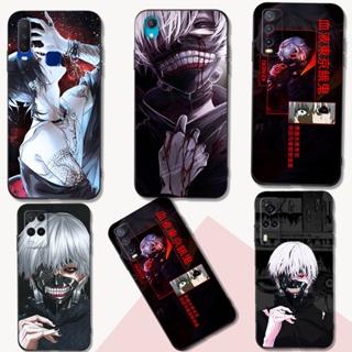 เคสโทรศัพท์มือถือ ซิลิโคนนิ่ม Tpu ลายการ์ตูนอนิเมะ Kaneki Ken Tokyo Ghoul สีดํา สําหรับ Vivo Y91 Y95 U1 Y72 5G Y52 5G Y70 Y91i Y93s Y93 Lite