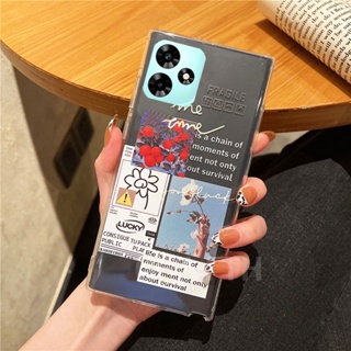 พร้อมส่ง เคสโทรศัพท์มือถือใส แบบนิ่ม ลายดอกไม้ กันกระแทก สําหรับ INFINIX HOT 30 30i 30 Play 2023 INFINIX HOT30 HOT30i