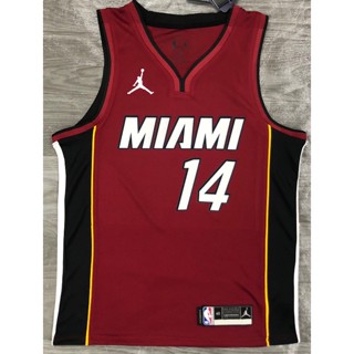 【hot Pressed】เสื้อกีฬาแขนสั้น ลายทีม NBA jersey Miami Heat 14 8 แบบ# เสื้อกีฬาบาสเก็ตบอล HERRO maroon