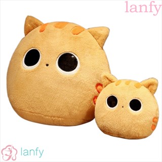 Lanfy ตุ๊กตาแมว ผ้ากํามะหยี่ขนนิ่ม ขนาด 10 ซม. 30 ซม. สีขาว สีดํา สําหรับเด็ก