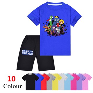 ชุดเสื้อแขนสั้น กางเกงขาสั้น ลาย Rainbow Friends สีรุ้ง สําหรับเด็กผู้ชาย และผู้หญิง 2023 62