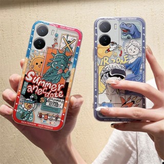 เคสโทรศัพท์มือถือแบบนิ่ม ใส กันรอยเลนส์กล้อง ลายการ์ตูนรูปปั้นเสรีภาพ แฟชั่น สําหรับ VIVO iQOO Z7 Z7x 11 5G 2023 iQOOZ7 iQOOZ7x iQOO11