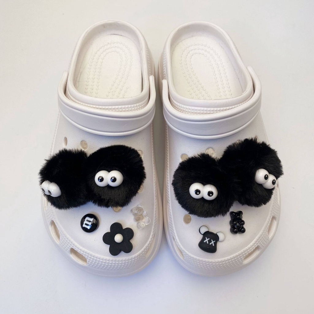 Crocs Jibbitz จี้ลูกบอลขนเฟอร์ 3D ถอดออกได้ อุปกรณ์เสริม สําหรับรองเท้า Crocs DIY