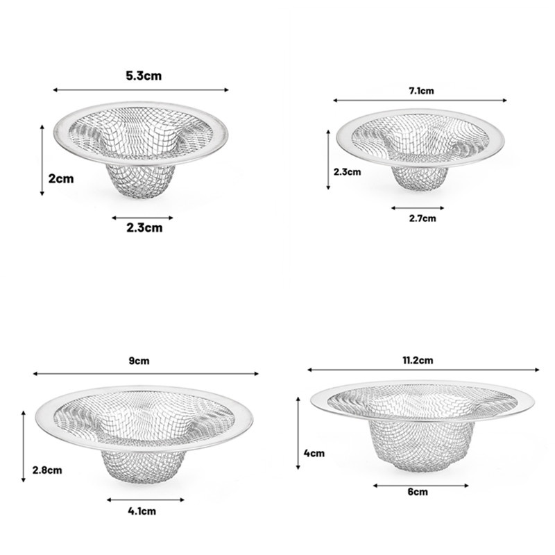 ที่กรองท่อระบายน้ํา สเตนเลส แบบพกพา รูปหมวกฟาง ป้องกันการปิดกั้น สําหรับอ่างล้างจาน ห้องครัว ห้องน้ํา อ่างล้างหน้า